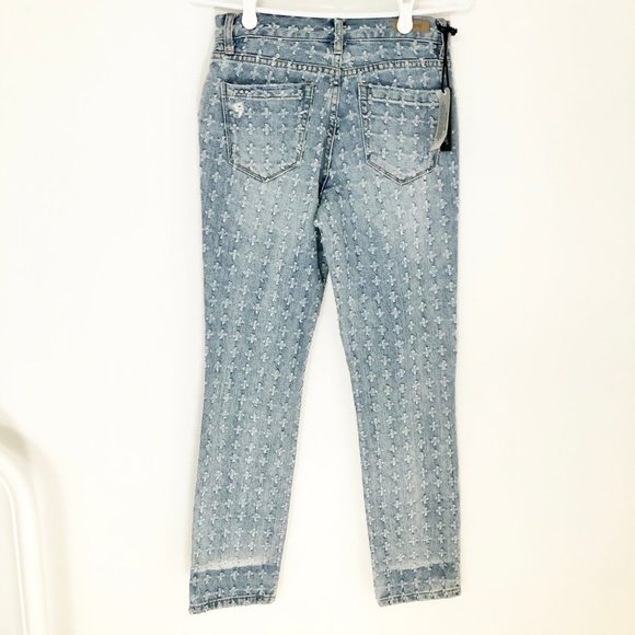 New Anthropologie Blank NYC Punch Line High Waisted Jeans Artsy Quirky Eclectic - Picture 8 of 9